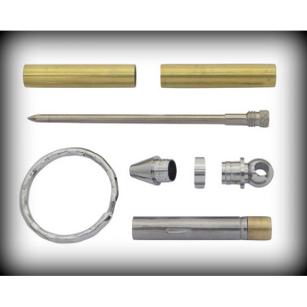Key Ring Mini Pen Kit - Chrome
